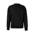 thumbnail image 6 of Domuza Mens Suede Crewneck Sweatshirt Retro Distressed Washed Long Sleeve Sweat Shirt Fall Winter Thermal Oversized Casual Solid Pullover Black L, 6 of 7