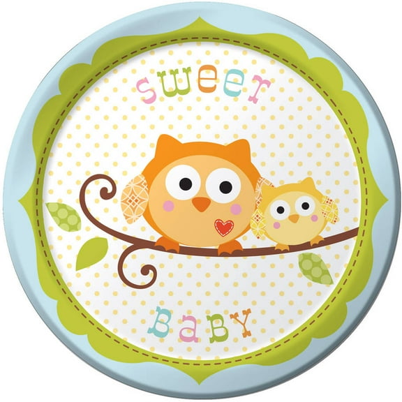 Happi Tree "Sweet Baby" Boy Dessert Plates, 8-Pack