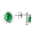 thumbnail image 3 of RYLOS Jewelry For Women Sterling Silver Birthstone Jewelry Ring, Earring & Pendant Necklace Gemstone & Genuine Diamonds 6X4MM  Emerald May Birthstone Womens Jewelry Matching  Friendship Sizes 5-10, 3 of 10