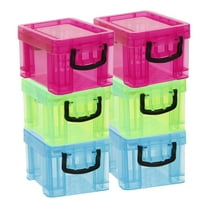 LEORX 6Pcs Plastic Storage Containers with Lids Small Storage Bins for Home Use