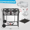 thumbnail image 4 of 2-in-1 Outdoor Propane Deep Fryer & Griddle Combo, Double Burner Gas Cooking Station with Wheels, Portable Fish Fryer for BBQ, Camping, Tailgating & Backyard Cooking, 4 of 8