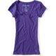 thumbnail image 1 of Aeropostale - Playera gráfica con cuello en V para mujer Bulldog, Púrpura, XS, 1 of 1
