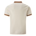 thumbnail image 5 of YDLCAFD Men's Colour Block Chest Pocket Short Sleeve Button Down T Shirt Top, 5 of 5