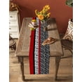 thumbnail image 5 of Modern Red Black Flower Table Runner-70 Inch Long Abstract Floral Stripes Table Runners Linen Burlap Tablerunner for Kitchen Dining Room Holiday Party, 5 of 9