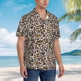 thumbnail image 3 of Pofeuu Leopard Print Hawaiian Shirt for Men Sleeves Casual Button Down Summer Beach Dress Shirts T-Shirts,Medium, 3 of 7