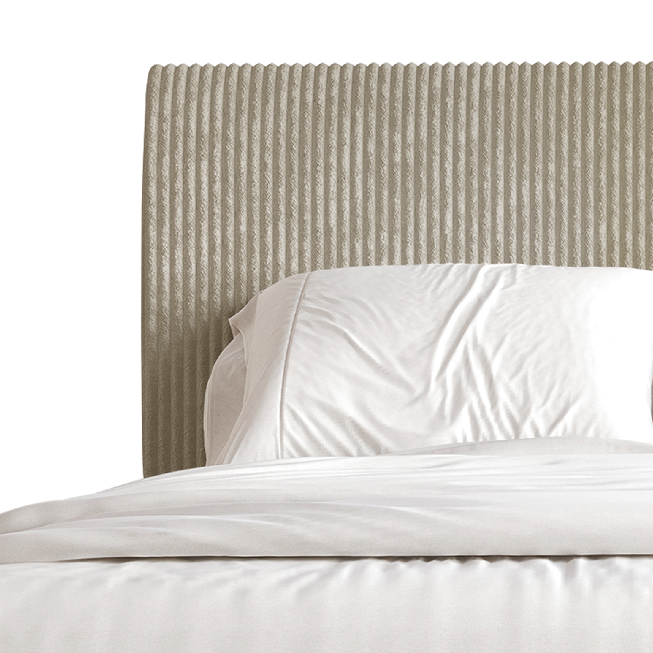 Castle Place Chic Corduroy Velvet Upholstered Queen Bed, Beige