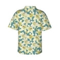 thumbnail image 3 of Uemuo Lilies Flowers Printed Regular Fit Short Sleeve Casual Hawaiian Shirt for Men,Aloha shirt,Tropical shirt,Floral print shirt,Vacation Beach shirt-3X-Large, 3 of 9