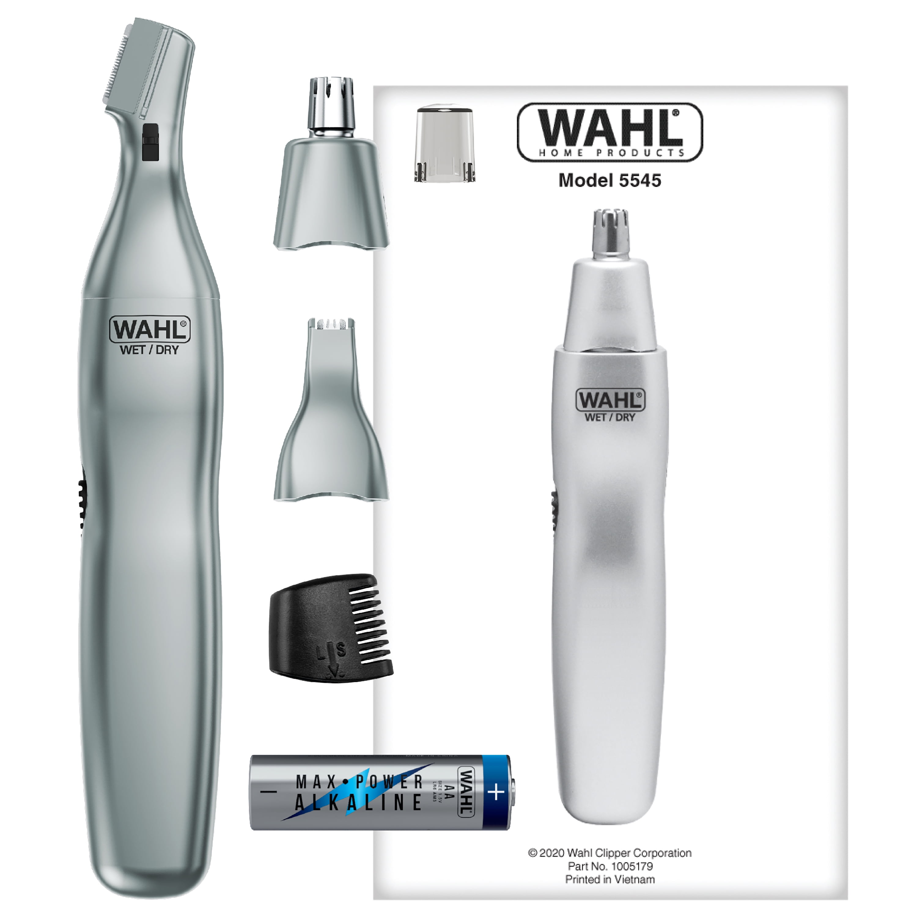 Wahl Nose, Ear & Eyebrow Hair Trimmer for Men, Cordless Battery