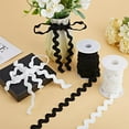 thumbnail image 3 of 1Roll 1/2 inch RIC Rac Trim Ribbon 12.5Yards Black Rick Rack Wave Sewing Bending Fringe Trim Woven Fabric, 3 of 6