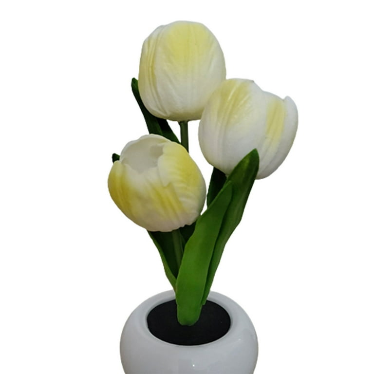 White Calla Lily Lamp Table Lamp LED Simulation Calla Lily Night Light Fake  Flower Bouquet 3 Heads with Ceramic Vase Bedroom Bedside Lamp for Home