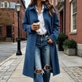 thumbnail image 2 of Cmfcve Womens Gingham Plaid Long Overcoat Button Front Business Casual Coat Fall Winter Collared Outerwear, 2 of 7