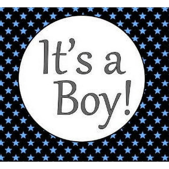 It's A Boy Baby Shower Edible Cake Decoration Image Topper - Blue Stars