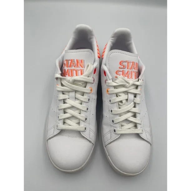 Adi-das Stan Smith Primegreen White Orange Stripe Sneakers Casual Shoes 8.5