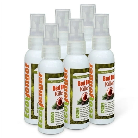 EcoVenger Bed Bug Killer 2 OZ (6-Pack) 100% Effective, Quickly Kills All Stages Including Resistant Bed Bugs, Non-Toxic, Travel-Friendly & Safe for Families