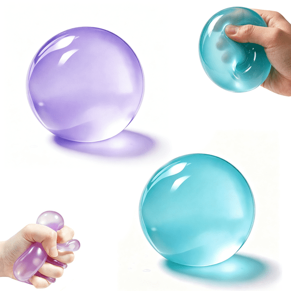 Coconut Oil Squishy Stress Ball, Shapeable No Rebound Squishy Coconut Oil Sensory Fidget Toy for Adults, Anxiety Relief Calming Desk Decor, Portable Gift(2PCS)