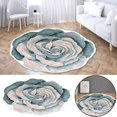 thumbnail image 4 of Floral Area Rugs Peony Flower Shape Area Rugs Non-Slip Rugs Floral Shaggy Carpet Bath Mat for Bedroom, Dorm, Luxury Room Decor, Blue, 2.6'x2.6', 4 of 6