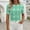 *Green, variant on ClodeEU Women's Summer Print Short Sleeve Crewneck Top with Side Pleats, Slim Fit Casual Blouse Green,Womens Plus L