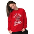 thumbnail image 2 of Funny Christmas Candy Cane Brain Unisex Plus Fleece Graphic Sweatshirt Brisco Brands 4X, 2 of 4