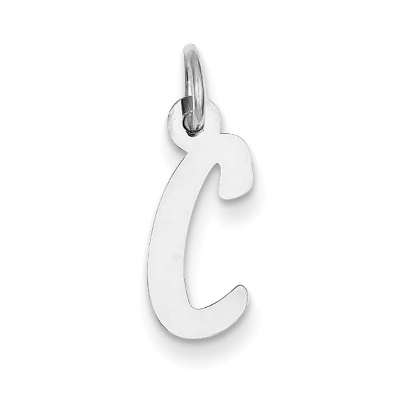 Bloc Initial C en Argent Sterling Moyen Incliné QC5083C (18mm x 7mm)