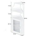 thumbnail image 2 of Yiwa Farmhouse Wine Bar Corner Cabinet with Storage, Small Buffet Sideboard with Detachable Rack and Buffet Mesh Door, Glass Rack, Liquor Coffee Bar Cupboard for Kitchen, Dining Room, 2 of 8