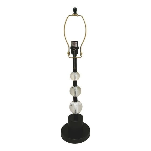 Royal Designs Lamp Base with Crystal Ball Accents, Matching Harp and Finial, Oil Rub Bronze Finish