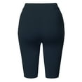 thumbnail image 3 of A2Y Women's Basic Yoga Polyester Mid Thigh High Rise Biker Bermuda Shorts Navy S, 3 of 5