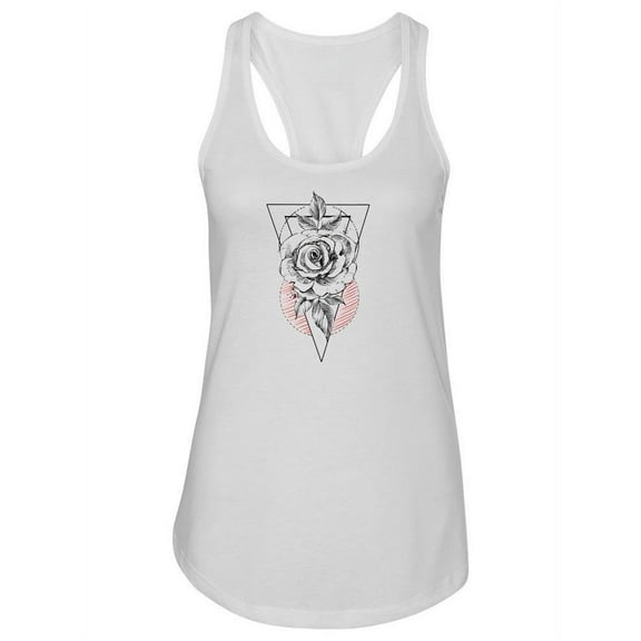 Rose And Geometric Design Tank Women -Image by Shutterstock, Female XX-Large