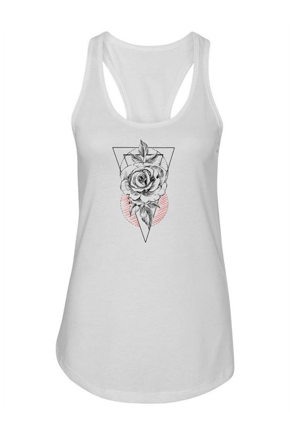 Rose And Geometric Design Tank Women -Image by Shutterstock, Female XX-Large