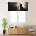 thumbnail image 2 of Wolf Printed Window Curtains Valances Foggy Forest Trees Wildlife Animal Howling Woodland Rod Pocket Window Valance for Living Room Bathroom Bedroom Kitchen 54 by 18 in, 1 Panel, 2 of 6