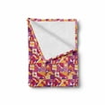 thumbnail image 2 of Geometric Soft Flannel Fleece Throw Blanket, Contemporary Modern Mosaic Pattern with a Vibrant Color Scheme, Cozy Plush for Indoor and Outdoor Use, 50" x 60", Pale Orange Magenta, by Ambesonne, 2 of 6
