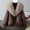 Coffee 03, variant on Women's Down Jacket Warm Short Cotton Padded Coat Casual Big Hair Collar Parkas Loose Fit Down Cotton Jacket White 03