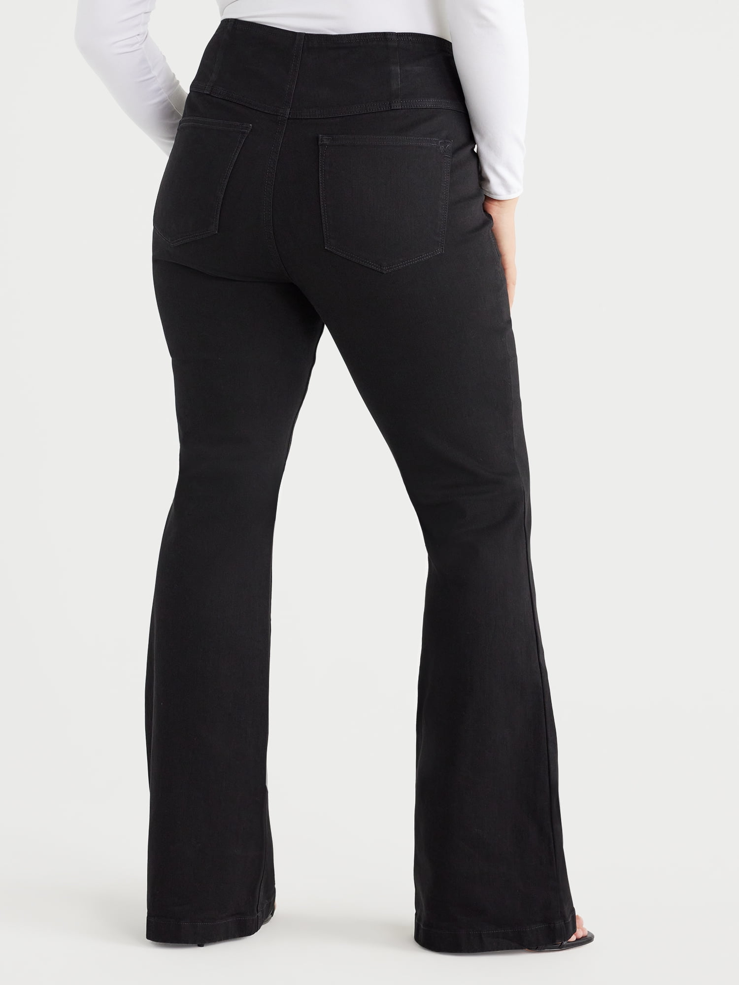 Sofia by Sofia Vergara Women's and Women's Plus Melisa Flare High Rise Pull On Jeans, 30.5", 32.5" and 34.5" Inseams, Sizes 0-28