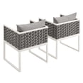 thumbnail image 2 of Modway Stance 17" Aluminum/Fabric Patio Dining Armchair in White/Gray (Set of 2), 2 of 6