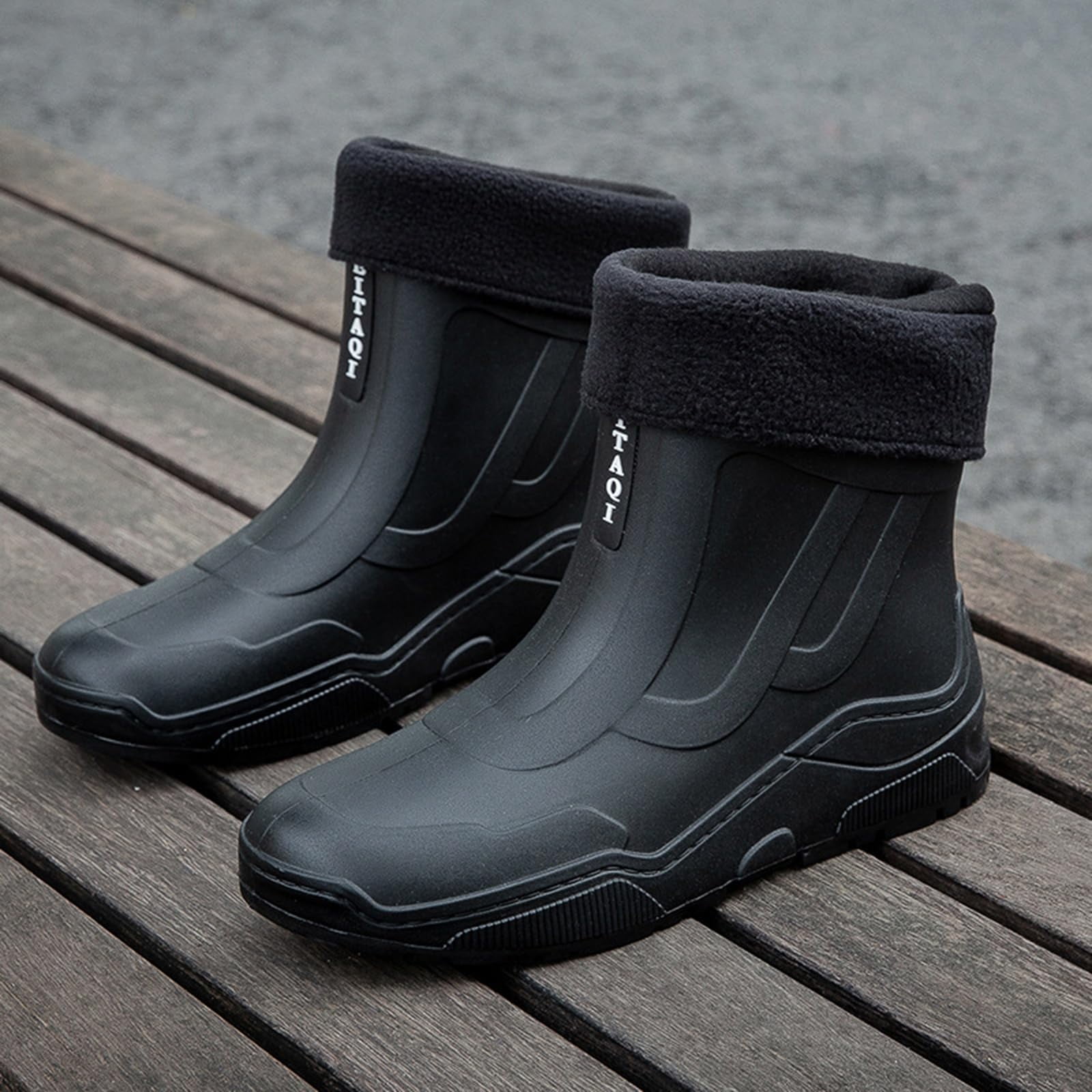 AUXDIQ Rain Boots Women Men Short Ankle Waterproof Rain Shoes Outdoor Garden Shoes