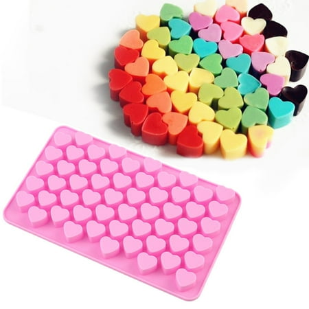 - 1 x 55 Chocolate Mold Pink, mini Heart Home Silicone Waffles Cake Chocolate DIY Pan Mold Pastry Baking Mould MZ