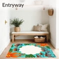 thumbnail image 3 of ODIKA 5'x7' Machine Washable Non-Slip Area Rug, Bespoke Jungle Playmat Showcasing Exotic Creature Parade High Traffic Rug with Pad, Blue, 683379, 3 of 8