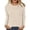 Khaki #808, variant on Bovemsi Womens Sweaters Cozy Women's Autumn Solid Color Round Neck Strip Bottom Loose Casual Seven Quarter Sleeve Top Business Casual Sweaters