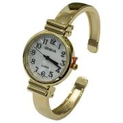 New Gold Geneva Metal Band Slim Case Womens Bangle Cuff Watch