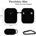 thumbnail image 4 of Silicone Airpods Cover Airpods Protective Cover Compatible With Airpods 2 & 1 Case With Carabiner [Front Led Visible] [Shockproof & Dustproof Protective Cover][Extra Protection] -Black, 4 of 4