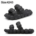 thumbnail image 2 of Sandalias de burbujas de masaje para mujeres y hombres, divertidas sandalias de doble tira con burbujas de lichi para adultos, para dormitorio, spa, gimnasio, playa (negro), 2 of 5