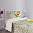thumbnail image 3 of Ambesonne Sunflower Quilted Bedspread Set 2 Pcs, Wood Board Bouquet, Twin Size, Brown Green Yellow, 3 of 5