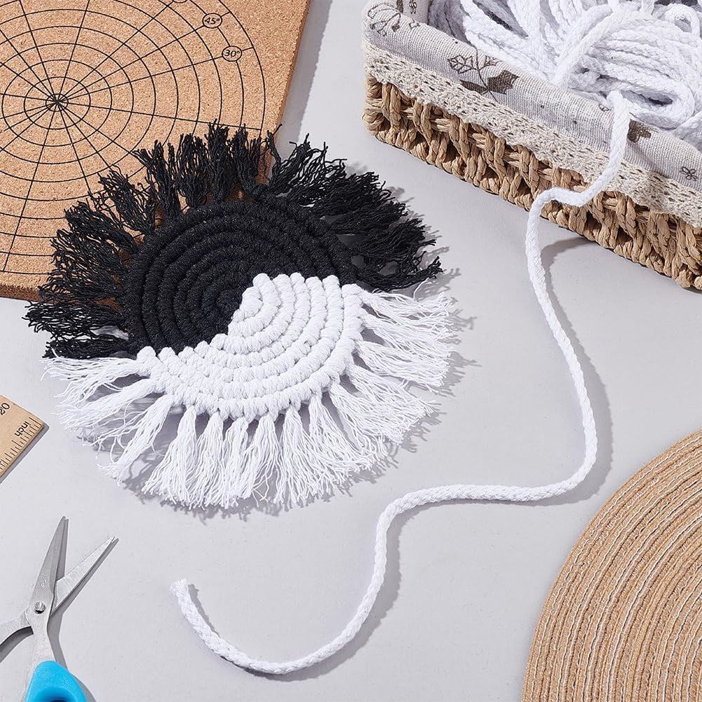 109 Yards 5mm Cotton Rope White Drawstring Rope Piping Cord Macrame Coiling Cord Natural Cording Drawstring Cords Round Cotton Cording