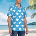 thumbnail image 3 of Balery Cute Polar Bear Camisas hawaianas de manga corta para hombre, camisas playeras de corte holgado, camisas de vacaciones con botones,Small, 3 of 7