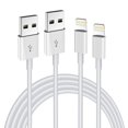 thumbnail image 1 of Cable de carga Hi-Mobiler para iPhone Lightning de 2 m, paquete de 2 unidades, blanco, 1 of 7