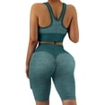 thumbnail image 3 of Outfmvch Yoga Pants Women Workout Sets For Women Yoga Outfits For Women 2 Piece Set Tracksuit Seamless Short Sleeve Crop Top Workout Leggings Sportwear Sweat Suit For Women 2 Piece Set Green L, 3 of 8