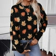 thumbnail image 1 of Suéter de cuello alto para mujer, suéter informal de cuello redondo y manga larga, suéter de punto a rayas, blusa holgada, suéter para mujer, 1 of 8