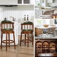 thumbnail image 3 of AULIFE Bar Stools Mid-Back Modern Swivel Barstools,Kitchen Counter Genuine Leather Upholstered Island Barstool with Footrest for Home Kitchen Dining Room, 3 of 6