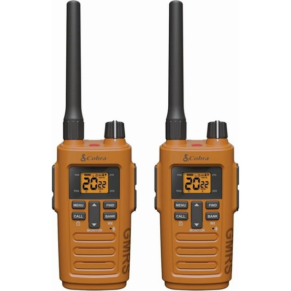 Cobra TrailBlazer 250 GMRS Radio 2-Pack – Long-Range, Rechargeable Walkie Talkies with IPX2 Splash Resistance & Repeater Compatibility