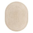 thumbnail image 2 of Unique Loom Braided Jute Collection Area Rug - Dhaka (8' x 10' Oval White), 2 of 6