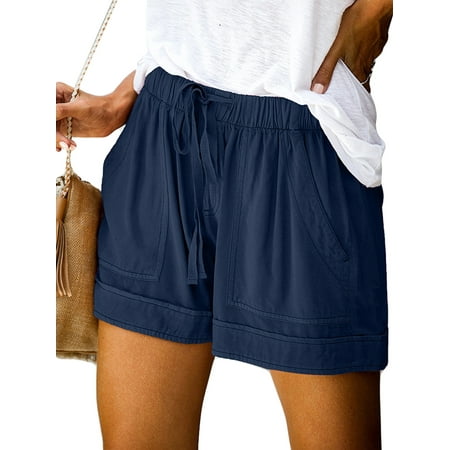 

Lumento Summer High Waist Sleep Pajamas Shorts Women Soft Shorts Elastic Waist Short Pants